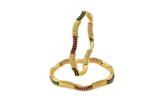 VK Jewels Alloy Cubic Zirconia Yellow Gold Bangle Set