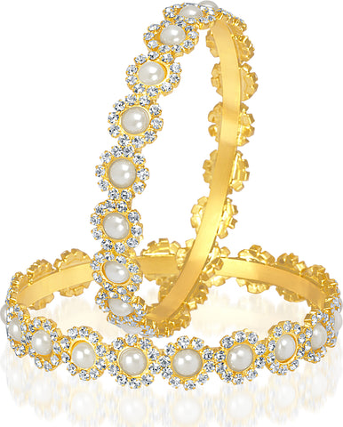 VK Jewels Alloy Yellow Gold Bangle Set