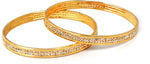 VK Jewels Alloy Cubic Zirconia Yellow Gold Bangle Set