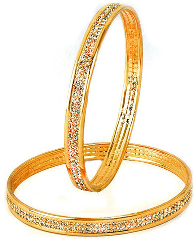 VK Jewels Alloy Cubic Zirconia Yellow Gold Bangle Set