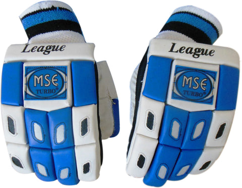 Turbo LEAGUE Batting Gloves (Men, White, Blue)