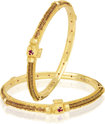 VK Jewels Alloy Yellow Gold Bangle Set