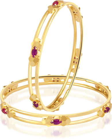 VK Jewels Alloy Yellow Gold Bangle Set
