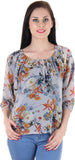 BONHEUR Casual 3/4 Sleeve Floral Print Women's Top