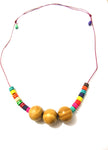 bohocraft Bohemian Colorful Wooden Beads Adjustable Wood Necklace