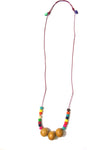 bohocraft Bohemian Colorful Wooden Beads Adjustable Wood Necklace