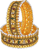 Ethnic Jewels Alloy Yellow Gold Bangle Set