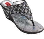 Belson Black High Quality Comfort Slip-On Women Wedges