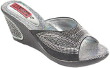 Belson Black High Quality Comfort Slip-On Women Wedges