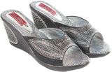 Belson Black High Quality Comfort Slip-On Women Wedges