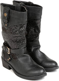 TEN TEN Women's Black Knee Length Boots Boots