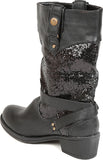 TEN TEN Women's Black Knee Length Boots Boots