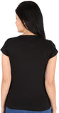 Attitude Printed Women's Round Neck Black T-Shirt