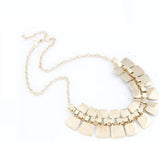 Dhrohar Gold Tone Black Enamel Bling Yellow Gold Plated Alloy Necklace