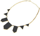 Dhrohar Black Geometric Irregular Yellow Gold Plated Alloy Necklace