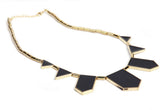 Dhrohar Black Geometric Irregular Yellow Gold Plated Alloy Necklace