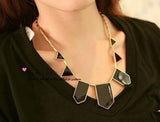 Dhrohar Black Geometric Irregular Yellow Gold Plated Alloy Necklace
