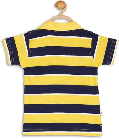 612 League Striped Baby Boy's Flap Collar Neck T-Shirt