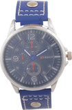 Curren Nx Blue Dial Stiched Strap Analog Watch  - For Men, Boys
