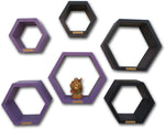 BM WOOD FURNITURE Hexagon Wall Shelves MDF Wall Shelf