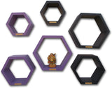 BM WOOD FURNITURE Hexagon Wall Shelves MDF Wall Shelf