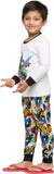 Nuteez Boy's Printed White Top & Pyjama Set