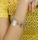 Muchmore Alloy Silver Charm Bracelet