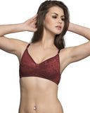 Clovia Non Wired Bra In Deep Maroon Women's Full Coverage Bra