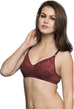 Clovia Non Wired Bra In Deep Maroon Women's Full Coverage Bra