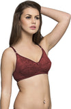 Clovia Non Wired Bra In Deep Maroon Women's Full Coverage Bra