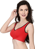 Clovia Non Wired Bra In Red Women's Full Coverage Bra