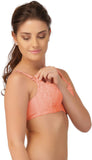 Clovia Clovia Cotton Lycra Nursing Bra In Pink With Embroidered Lace Women's Maternity Bra