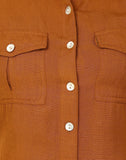 Eves Pret A Porter Women's Solid Casual Linen Shirt