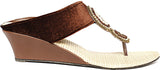 Foot Jewel Heel Brown Party Slip On Women Wedges