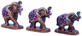 Shoppingtara Paper Mache 3 Piece Elephant Home Decor Gift Showpiece  -  4 cm