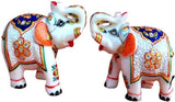 Sovam International Marble Elephant Pair Showpiece  -  5 cm