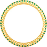 Alysa Brass, Copper Cubic Zirconia, Emerald 18K Yellow Gold, Rhodium Bangle Set