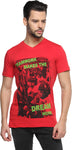 Black Wing Graphic Print Men's V-neck T-Shirt