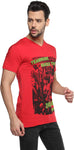 Black Wing Graphic Print Men's V-neck T-Shirt