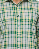 Just Henry Men's Checkered Formal Linen Shirt