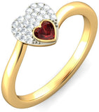Joyra Heart Sterling Silver Swarovski Crystal, Swarovski Zirconia Platinum NA K Ring