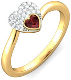 Joyra Heart Sterling Silver Swarovski Crystal, Swarovski Zirconia Platinum NA K Ring