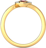 Joyra Heart Sterling Silver Swarovski Crystal, Swarovski Zirconia Platinum NA K Ring