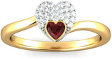 Joyra Heart Sterling Silver Swarovski Crystal, Swarovski Zirconia Platinum NA K Ring