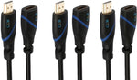 C&E  TV-out Cable High Speed HDMI Cable Male to Female 15 Feet, 3 Pack