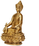 Craftartz Buddha Brass Idol Dhyan Mudra Showpiece  -  14 cm