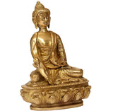 Craftartz Buddha Brass Idol Dhyan Mudra Showpiece  -  14 cm