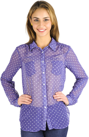 Anasazi Women's Polka Print Casual Shirt