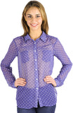 Anasazi Women's Polka Print Casual Shirt