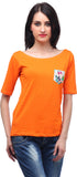 Cation Casual 3/4 Sleeve Solid Women's Top